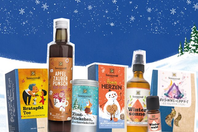 Weihnachtliche Produkte von SONNENTOR | © SONNENTOR