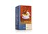 Photo of a pack Gingerbread Time Tea Organic Spice Fruit Tea Blend. On the package is an illustration of a happy gingerbread male bathing in a hot cup of tea.