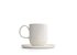 The photo shows a white SONNENTOR porcelain espresso cup with saucer and lettering. The cup holds 62.5 ml!