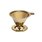 Stainless steel coffee filter - gold. The filter has a funnel shape with the inscription: Sonnentor.